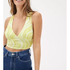 Urban outfitters plunging tie back tank top